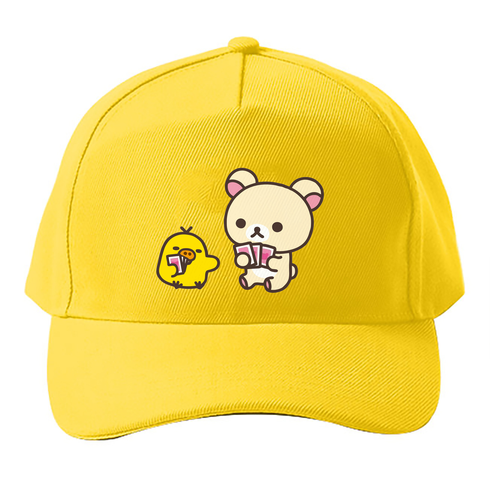 （画像用） リラックマ リラックマ キイロイトリ Rilakkuma Korilakkuma Kiiroitori ベースボールキャップ 綿100％ 男女兼用 帽子 スポーツ